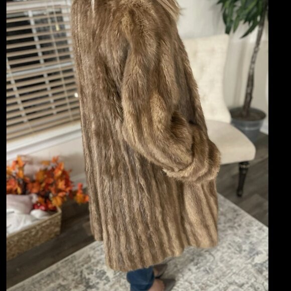 Vintage 1970'S  Full Length Mink Coat Brown L. BAMBERGER & CO Newark Coat - Picture 2 of 12